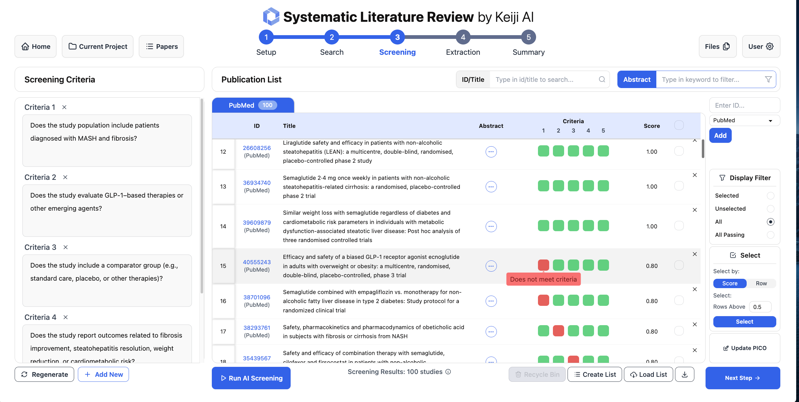 Literature search query design process